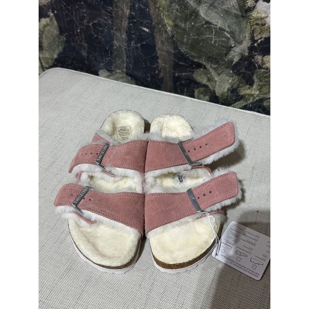 New Birkenstock Arizona Big Buckle Shearling Sandals size Eu 37 - Picture 2 of 6